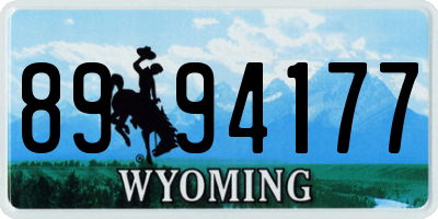 WY license plate 8994177