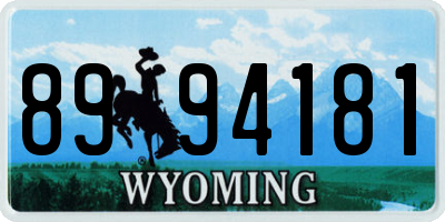 WY license plate 8994181