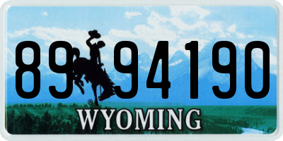 WY license plate 8994190