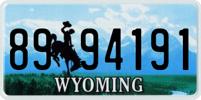 WY license plate 8994191