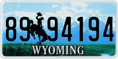 WY license plate 8994194