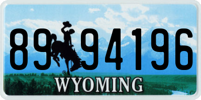 WY license plate 8994196