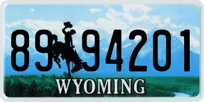 WY license plate 8994201