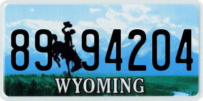 WY license plate 8994204