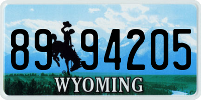 WY license plate 8994205