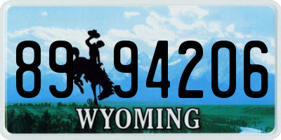 WY license plate 8994206