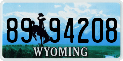 WY license plate 8994208