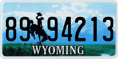 WY license plate 8994213