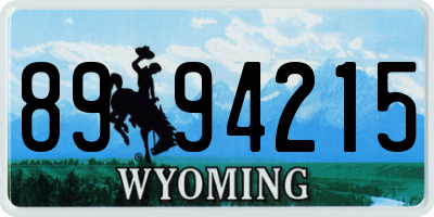 WY license plate 8994215