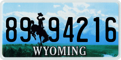 WY license plate 8994216