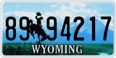 WY license plate 8994217