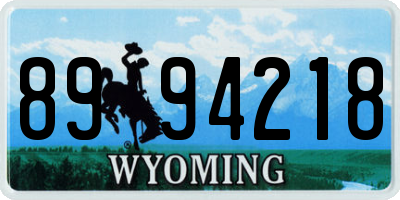 WY license plate 8994218