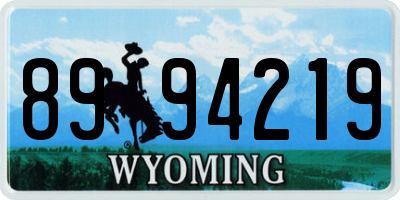 WY license plate 8994219
