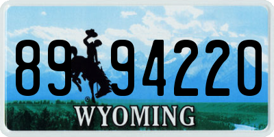 WY license plate 8994220
