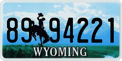 WY license plate 8994221