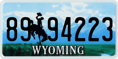 WY license plate 8994223