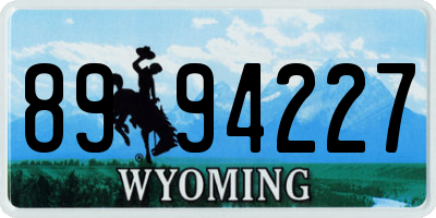 WY license plate 8994227