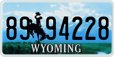 WY license plate 8994228