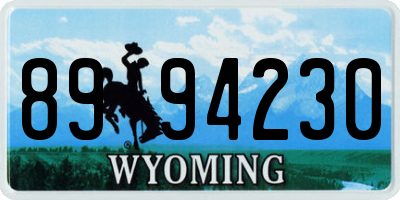 WY license plate 8994230