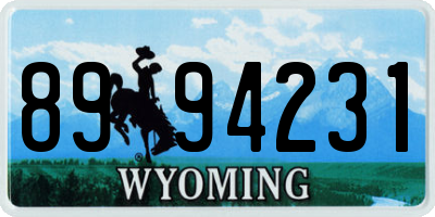 WY license plate 8994231