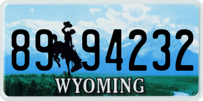 WY license plate 8994232