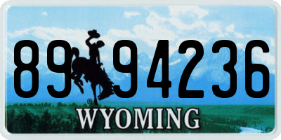 WY license plate 8994236