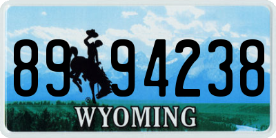 WY license plate 8994238