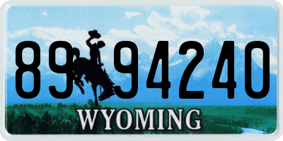 WY license plate 8994240