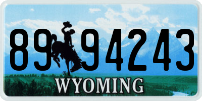 WY license plate 8994243