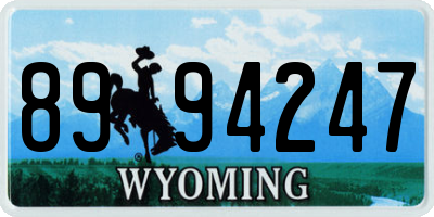 WY license plate 8994247