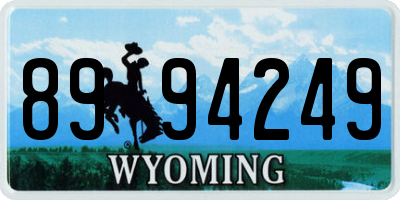 WY license plate 8994249
