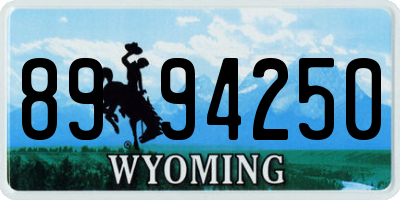 WY license plate 8994250