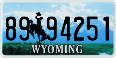 WY license plate 8994251