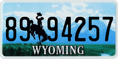 WY license plate 8994257