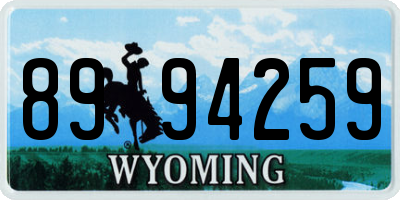 WY license plate 8994259