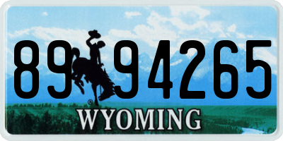 WY license plate 8994265