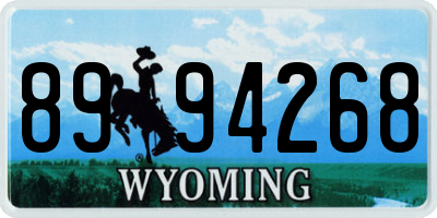 WY license plate 8994268
