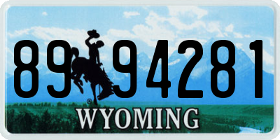 WY license plate 8994281