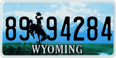 WY license plate 8994284