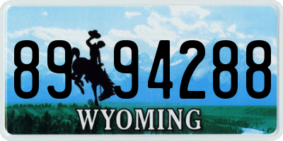 WY license plate 8994288