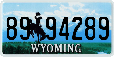 WY license plate 8994289