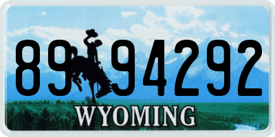 WY license plate 8994292