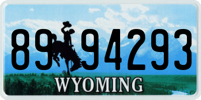 WY license plate 8994293