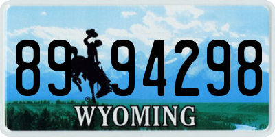 WY license plate 8994298