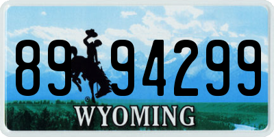 WY license plate 8994299