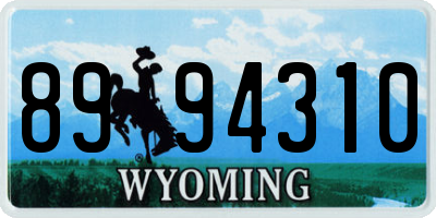 WY license plate 8994310