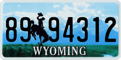 WY license plate 8994312