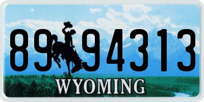 WY license plate 8994313