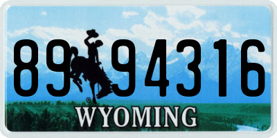 WY license plate 8994316