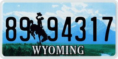 WY license plate 8994317